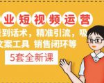 5套·美业短视频运营课从场景到话术·精准引流·吸金文案工具·销售闭环等-淘金日记