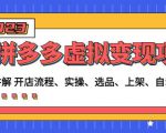 程哥拼多多虚拟变现项目：讲解开店流程-实操-选品-上架-自动发货等-淘金日记