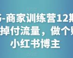小红书-商家训练营12期:让商家丢掉付流量,做个赚钱的小红书博主-淘金日记