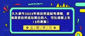 久久疯牛2023年纯自然流起号课程，老杨是把自然流玩明白的人，可以闭眼上车（3月更新）-淘金日记