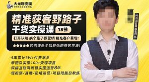 杨光·精准获客野路子,黑科技快速获取精准客户,这也许是全网最低的获客方法了-淘金日记