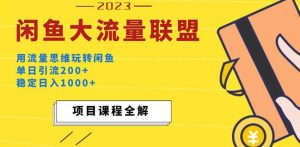 价值1980最新闲鱼大流量联盟玩法，单日引流200+，稳定日入1000+-淘金日记