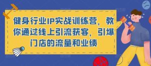 健身行业IP实战训练营，教你通过线上引流获客，引爆门店的流量和业绩-淘金日记