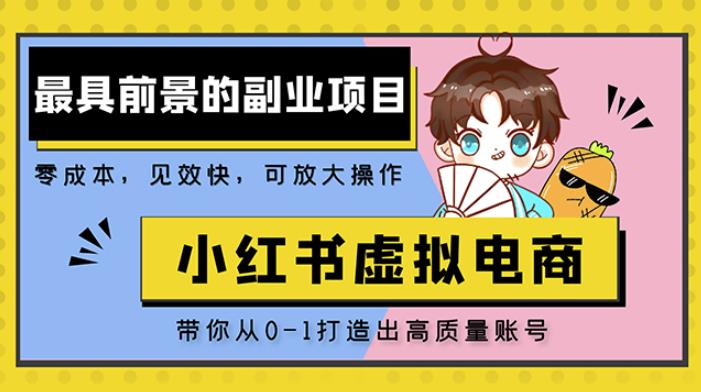 小红书蓝海大市场虚拟电商项目,手把手带你打造出日赚2000+高质量红薯账号-淘金日记