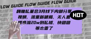 嗨推私董会3月线下内部分享视频,流量新破局、无人直播导流20w到私域、快团团等太香了-淘金日记
