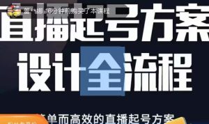 2023正价控流起号课,直播起号方案设计全流程,简单而高效的直播起号方案-淘金日记