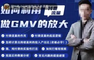 如何利用付费流量GMV的放大，微付费、纯付费的实操型打法-淘金日记