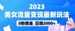 2023美女流量变现最新玩法,0粉撸金,日赚2000+,实测日引流300+-淘金日记