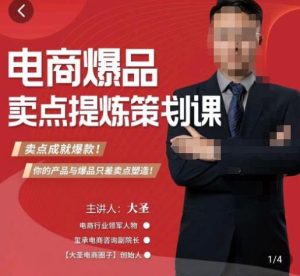 大圣·电商标品爆款卖点策划课，标品卖点成就爆款，可落地卖点提炼课-淘金日记