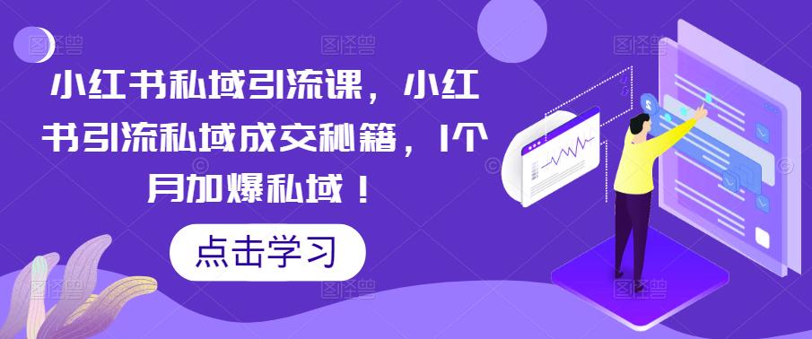 小红书私域引流课,小红书引流私域成交秘籍,1个月加爆私域!-淘金日记