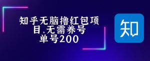 最新知乎撸红包项长久稳定项目，稳定轻松撸低保【详细玩法教程】-淘金日记