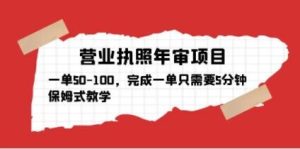 营业执照年审项目,一单50-100,完成一单只需要5分钟,保姆式教学-淘金日记