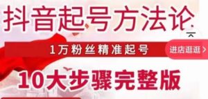 王泽旭·抖音起号方法论，​1万粉丝精准起号10大步骤完整版-淘金日记