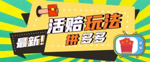 外面收费398的拼多多最新活赔项目，单号单次净利润100-300+【详细玩法教程】-淘金日记