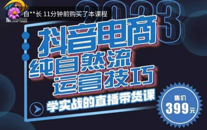 李扭扭·2023自然流运营技巧,纯自然流不亏品起盘直播间,实战直播带货课(视频课+话术文档)-淘金日记