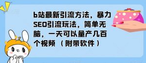 b站最新引流方法，暴力SEO引流玩法，简单无脑，一天可以量产几百个视频（附带软件）-淘金日记