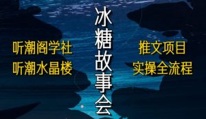 听潮阁学社听潮水晶楼抖音冰糖故事会项目实操,小说推文项目实操全流程,简单粗暴!-淘金日记