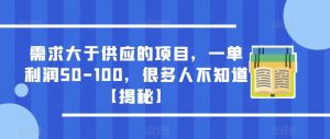 需求大于供应的项目,一单利润50-100,很多人不知道【揭秘】-淘金日记