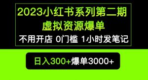 2023小红书系列第二期虚拟资源私域变现爆单，不用开店简单暴利0门槛发笔记【揭秘】-淘金日记
