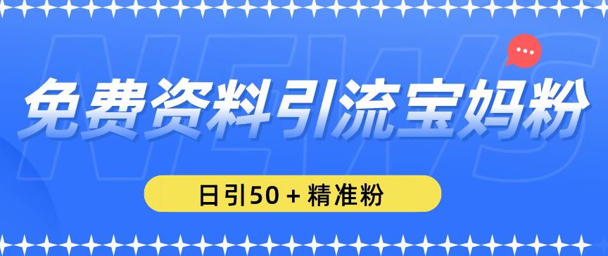 免费资料引流宝妈粉，日引50+精准粉【揭秘】-淘金日记