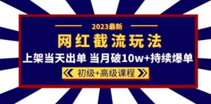 2023网红·同款截流玩法【初级+高级课程】上架当天出单当月破10w+持续爆单-淘金日记