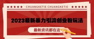 价值980的2023最新暴力引流创业粉丝玩法,单日被动引流50+创业粉【揭秘】-淘金日记