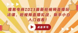 推易电商2023最新短视频直播玩法课,短视频直播实战,新手小白入门必看!-淘金日记