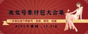 美女号素材包大合集，8000多个素材，一步到位助力男粉号！-淘金日记