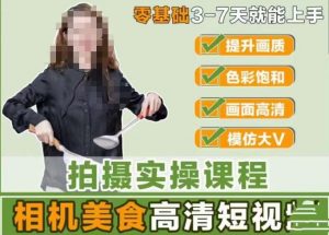宋大大-相机美食高清短视频教学,零基础3-7天就能快速上手,掌握用单反或者微单拍摄美食短视频-淘金日记