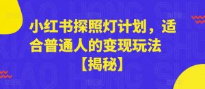 小红书探照灯计划,适合普通人的变现玩法【揭秘】-淘金日记