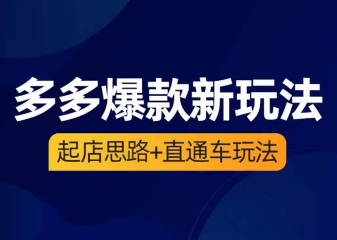 海神·多多爆款新玩法,起店思路+直通车玩法(3节精华课)-淘金日记