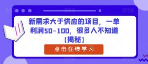 新需求大于供应的项目，一单利润50-100，很多人不知道【揭秘】-淘金日记