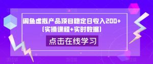 闲鱼虚拟产品项目稳定日收入200+（实操课程+实时数据）-淘金日记