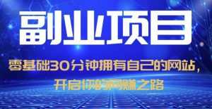 零基础30分钟拥有自己的网站，日赚1000+，开启你的网赚之路-淘金日记