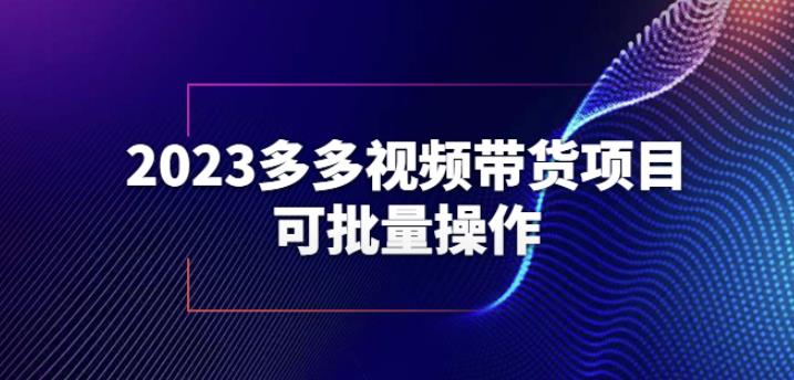 2023多多视频带货项目,可批量操作【保姆级教学】【揭秘】-淘金日记