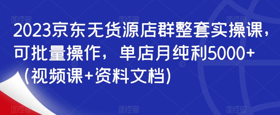 2023京东无货源店群整套实操课，可批量操作，单店月纯利5000+（视频课+资料文档）-淘金日记