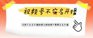 视频号引流不需要实名开播技术,无限注册新视频号无限开播都不需要实名就可以开播【揭秘】-淘金日记