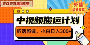 外面卖2980元2023黑科技操作中视频撸收益,听话照做小白日入300+-淘金日记