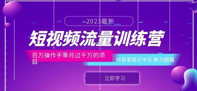 短视频流量训练营:百万操作手单月过千万的项目:抖音变现王中王能力超强-淘金日记