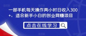 一部手机每天操作两小时日收入300+,适合新手小白的创业网赚项目【揭秘】-淘金日记