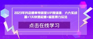2023年抖店爆单特训营VIP现场课:六大实战篇+7天快速起爆+标签暴力玩法-淘金日记