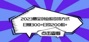 2023最全创业粉引流方式日赚300+日引粉200+【揭秘】-淘金日记