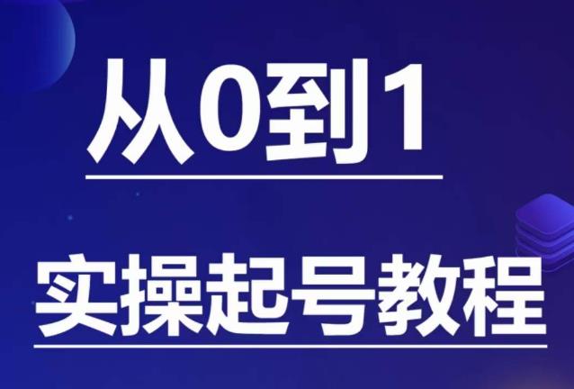 石野·小白起号实操教程,掌握各种起号的玩法技术,了解流量的核心-淘金日记