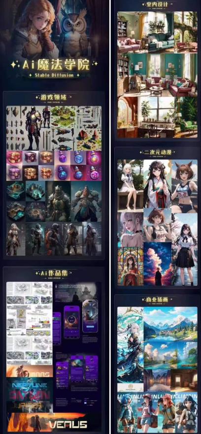Ai魔法绘画 Stable Diffusion专业课高效辅助Ui/运营作品集0到精通系统课-淘金日记
