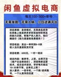 外边收费600多的闲鱼新玩法虚似电商之拼多多助力项目,单号100-300元-淘金日记
