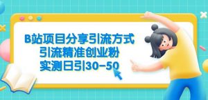 B站项目分享引流方式,引流精准创业粉,实测日引30-50【揭秘】-淘金日记