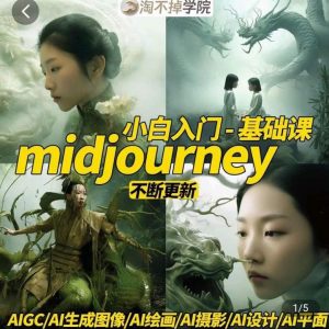 淘不掉学院·midjourney小白入门基础，​AI摄影+AI设计+AI绘画-AIGC作图-淘金日记