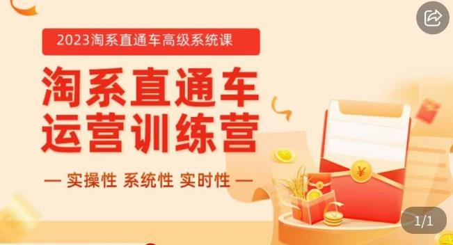 冠东·2023淘系直通车高级系统课，​实操性，系统性，实时性，直通车完整体系教学-淘金日记