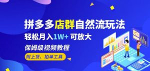 拼多多店群自然流玩法,轻松月入1W+保姆级视频教程(附上货、拍单工具)-淘金日记