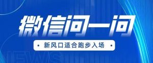 全网首发微信问一问新风口变现项目(价值1999元)【揭秘】-淘金日记